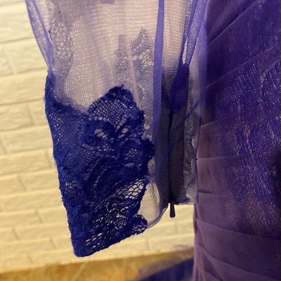 NWT VM Collection by Mori Lee Floral Lace Overlay 3/4 Sleeve Formal Gown, 10 - Picture 7 of 11